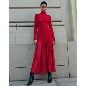 Commense Mock Neck Pleated Panel Sweater Dress NWT, Size S